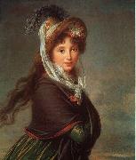 Elisabeth LouiseVigee Lebrun, Portrait of a Young Woman-p